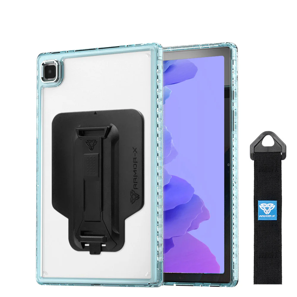 KXS-SS-T500 | Samsung Galaxy Tab A7 10.4 SM-T500 T505 T507 (2020) / A7 10.4 SM-T509 (2022) | Transparent Protective Rugged Case with hand strap & kick-stand & X-Mount - Image 6