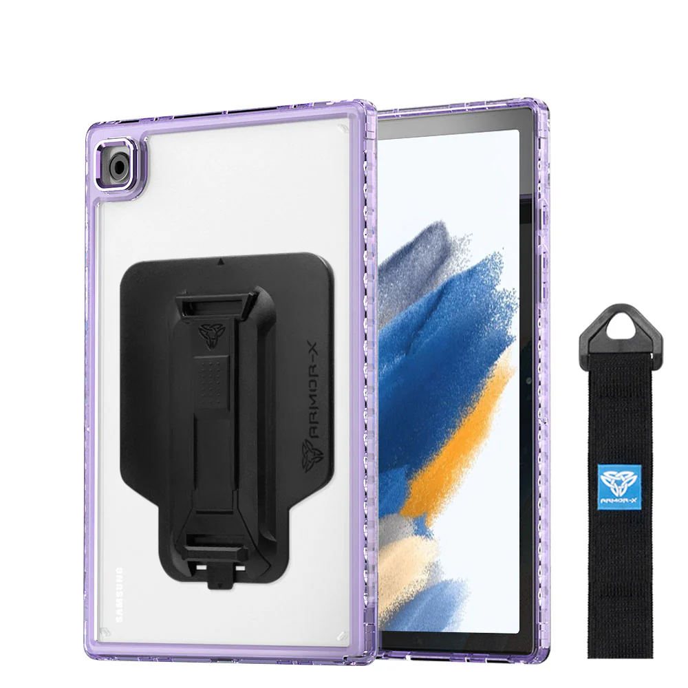 KXS-SS-X205 | Samsung Galaxy Tab A8 SM-X200 / X205 | Transparent Protective Rugged Case with hand strap & kick-stand & X-Mount - Image 7