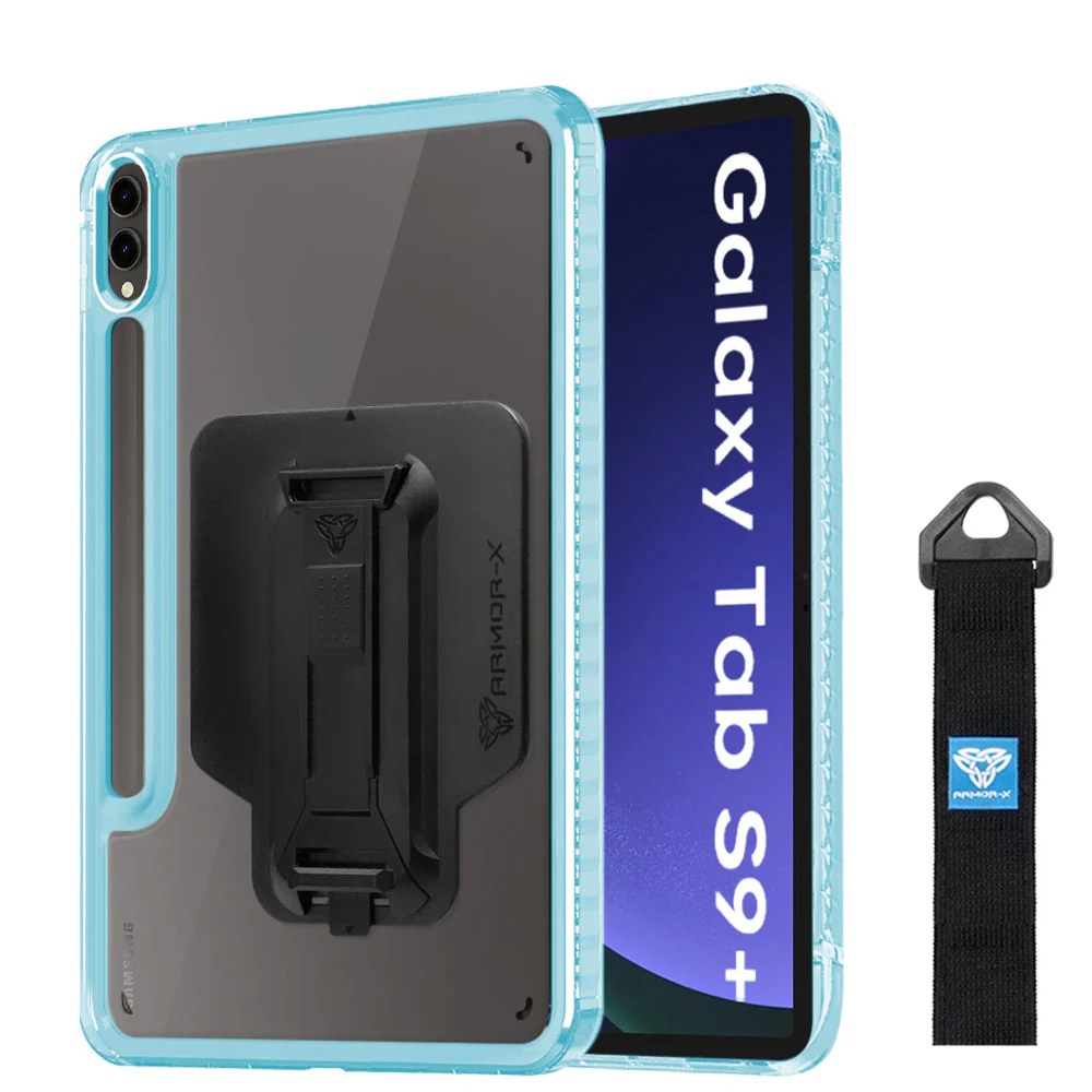 KXS-SS-X810 | Samsung Galaxy Tab S9+ S9 Plus SM-X810 / X816 / X818 | Transparent Protective Rugged Case with hand strap & kick-stand & X-Mount - Image 6