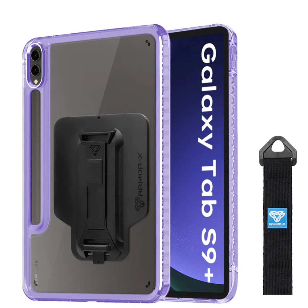 KXS-SS-X810 | Samsung Galaxy Tab S9+ S9 Plus SM-X810 / X816 / X818 | Transparent Protective Rugged Case with hand strap & kick-stand & X-Mount - Image 7