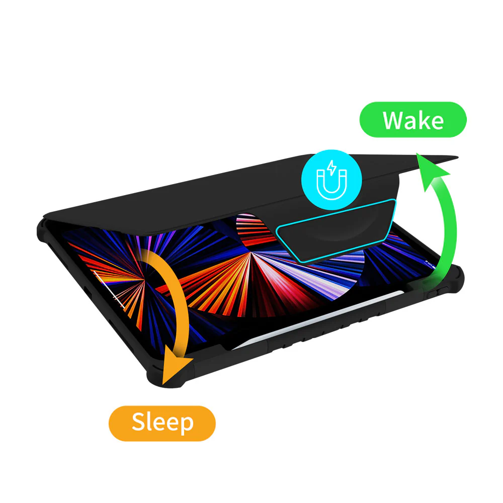 LCV-iPad-PR7 | iPad Pro 12.9 ( 3rd / 4th / 5th / 6th Gen. ) 2018 / 2020 / 2021 / 2022 | 360 Degree Rotating Stand Magnetic Smart Cover & Built in pen holder - Image 4