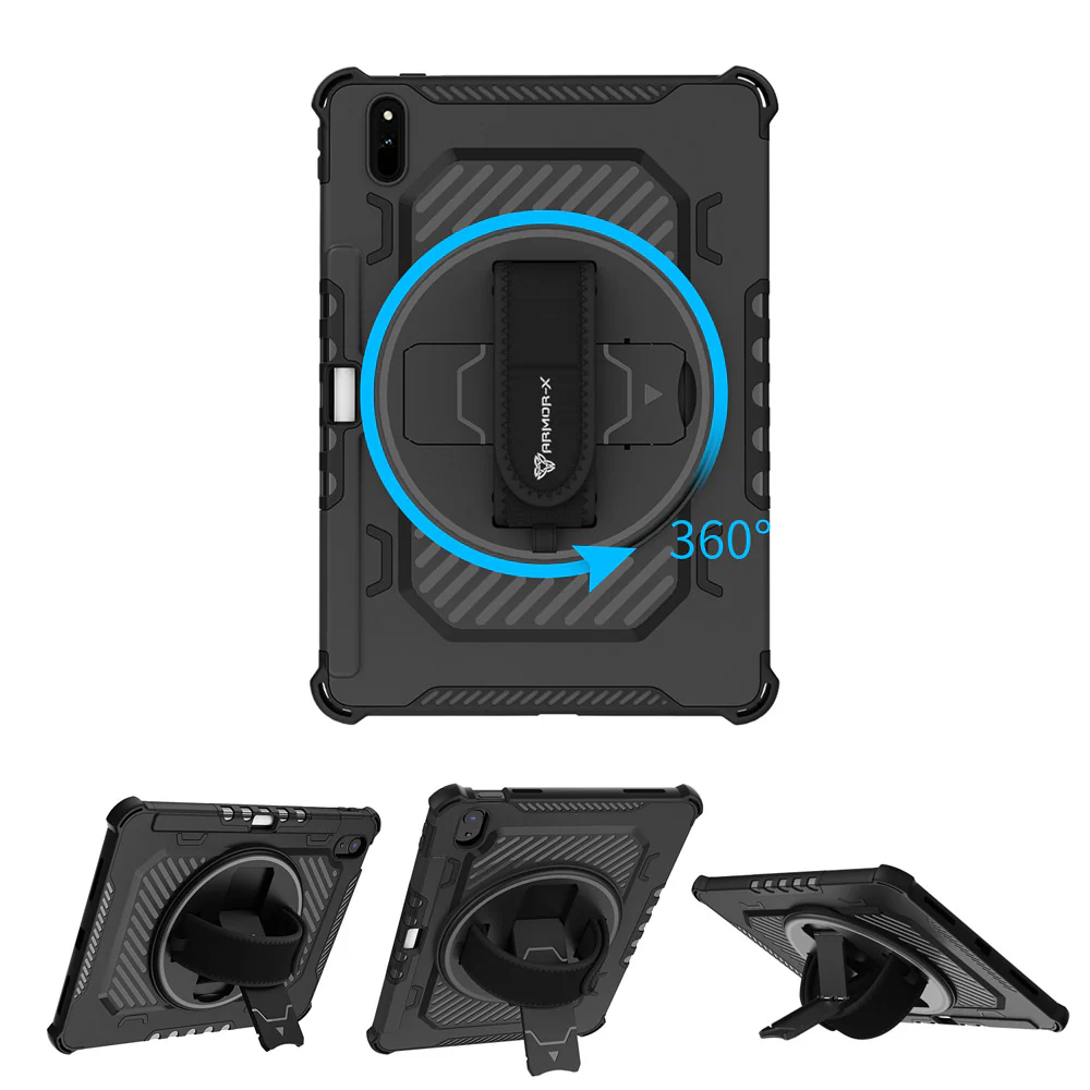 LGN-HW-MTP_DBY | Huawei MatePad 11 (2021) DBY-W09 | 2 Layers Shockproof Rugged Case with Hand Strap and Kick-stand - Image 8