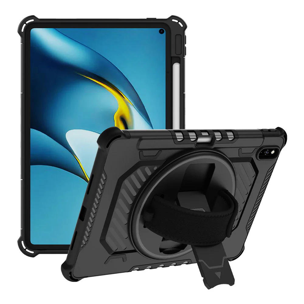 LGN-HW-MTPP-10.8 | Huawei MatePad Pro 10.8 (2021) MRR-W29 | 2 Layers Shockproof Rugged Case with Hand Strap and Kick-stand - Image 8