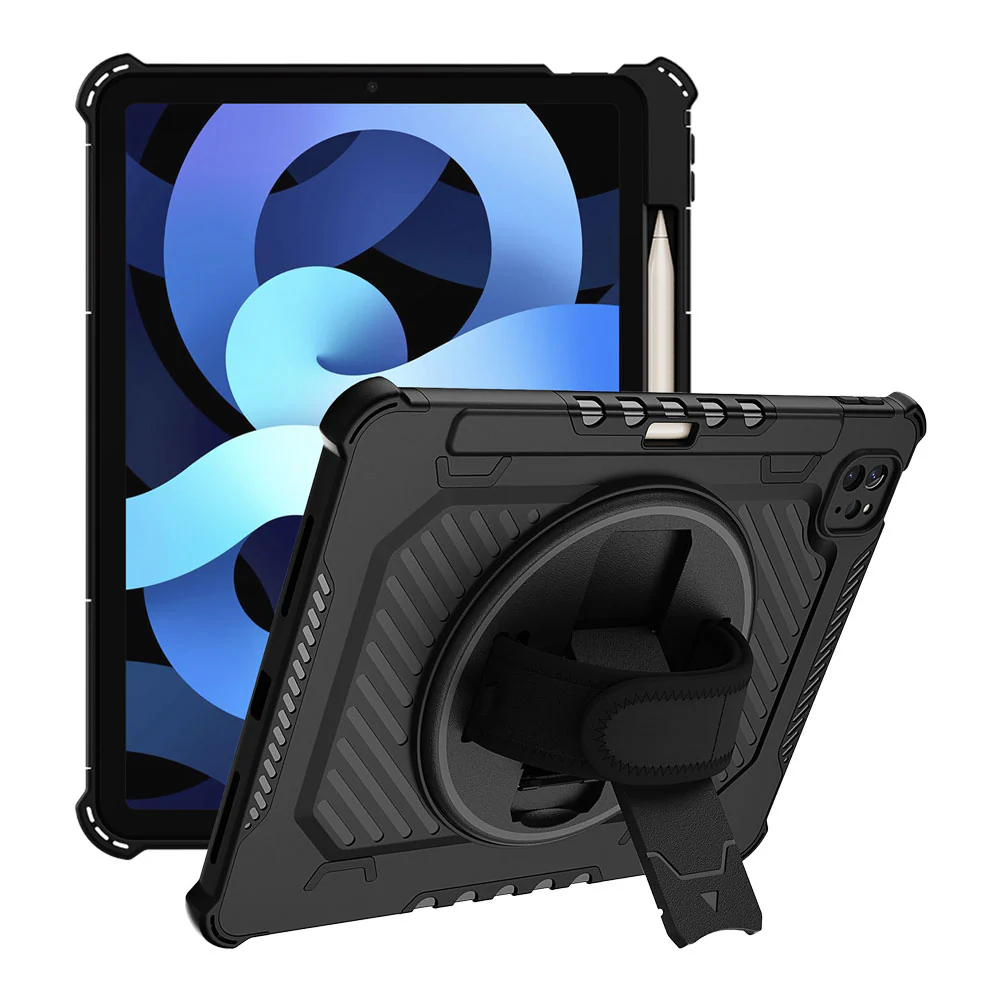 LGN-iPad-A4 | iPad Air 4 2020 / iPad Air 5 2022 | 2 Layers Shockproof Rugged Case with Hand Strap and Kick-stand - Image 8