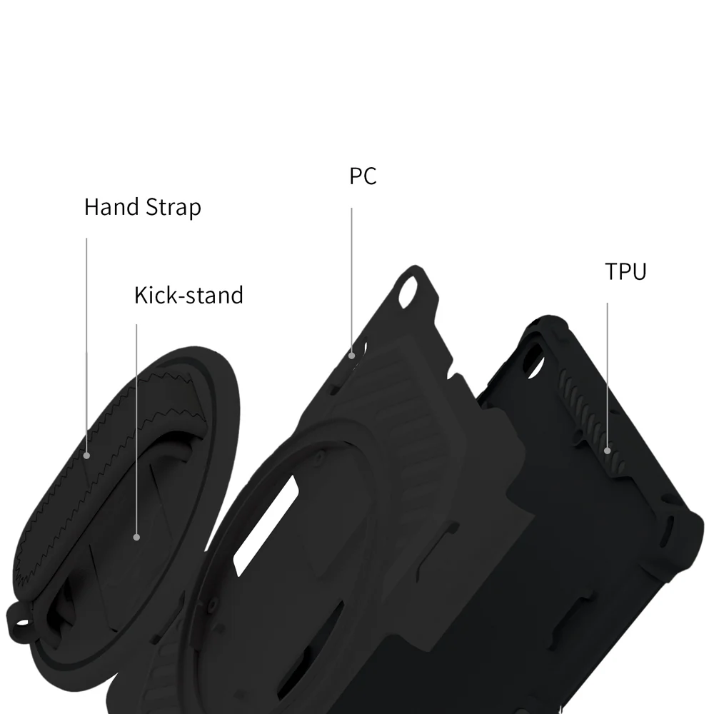 LGN-iPad-M54 | iPad mini 5 / mini 4 | 2 Layers Shockproof Rugged Case with Hand Strap and Kick-stand - Image 10