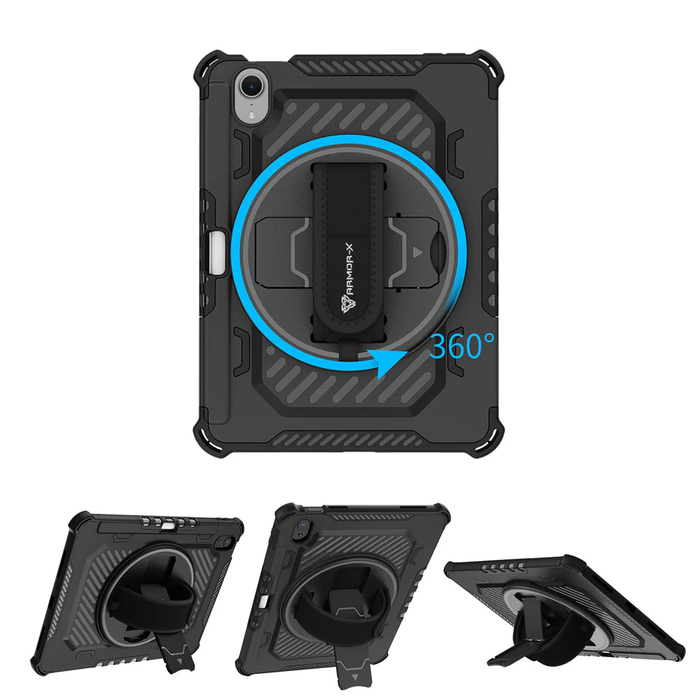 LGN-iPad-M6 | iPad mini 6 | 2 Layers Shockproof Rugged Case with Hand Strap and Kick-stand - Image 9