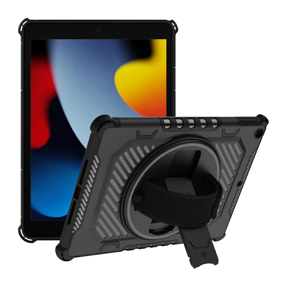 LGN-iPad-N4 | iPad 10.2 (9th Gen.) 2021 | 2 Layers Shockproof Rugged Case with Hand Strap and Kick-stand - Image 8