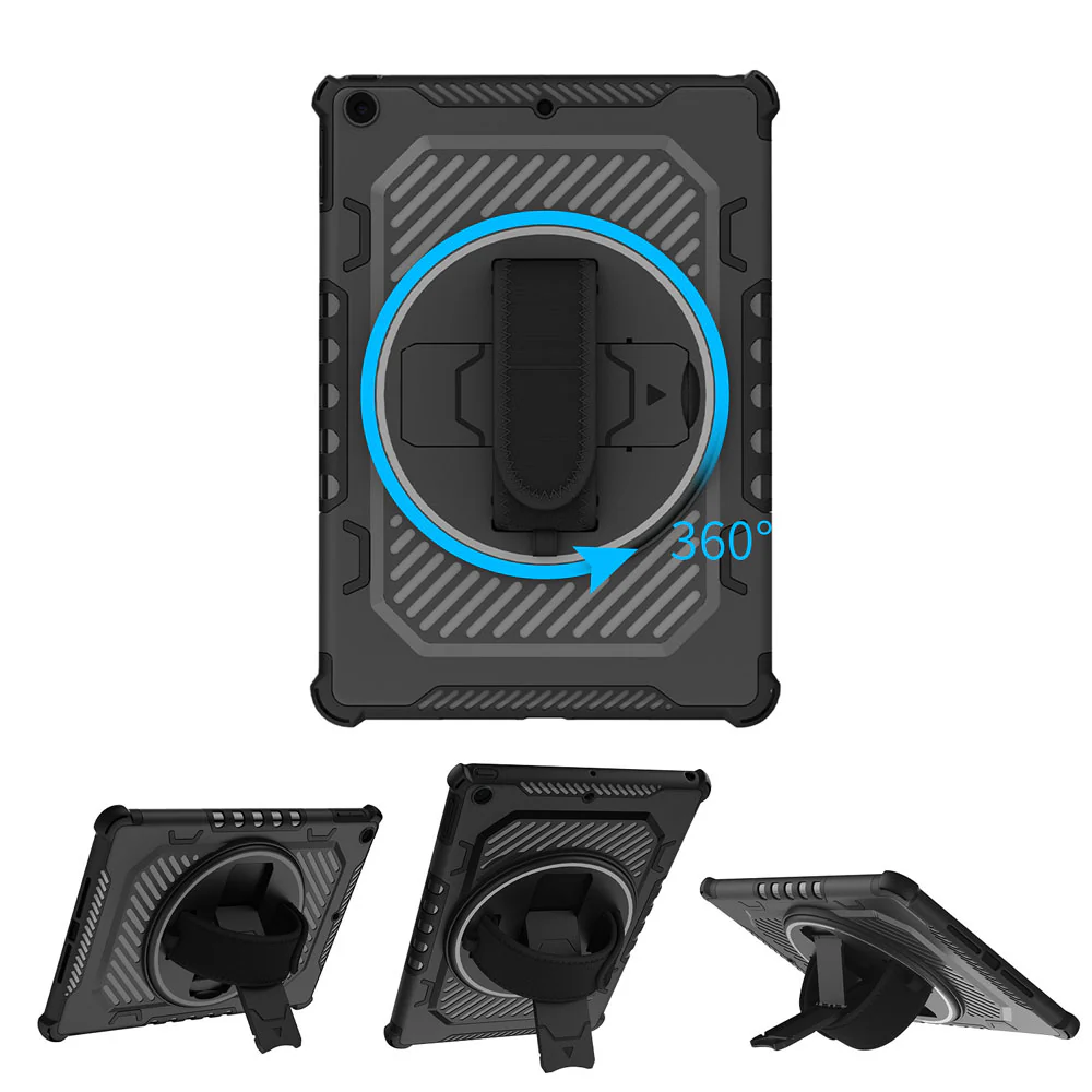 LGN-iPad-N4 | iPad 10.2 (9th Gen.) 2021 | 2 Layers Shockproof Rugged Case with Hand Strap and Kick-stand - Image 9