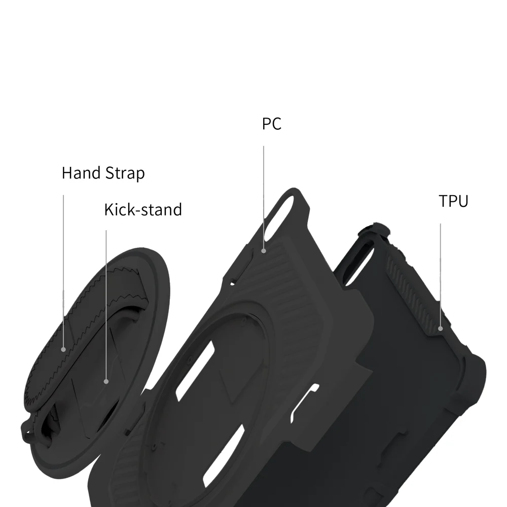 LGN-iPad-N5 | iPad 10.9 (10th Gen.) | 2 Layers Shockproof Rugged Case with Hand Strap and Kick-stand - Image 10