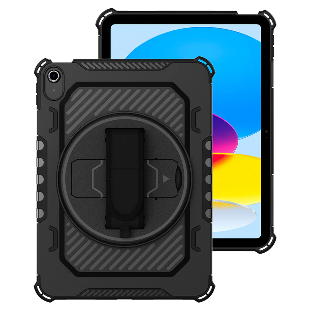 LGN-iPad-N5 | iPad 11-Inch (11th Gen / A16) | 2 Layers Shockproof Rugged Case with Hand Strap and Kick-stand