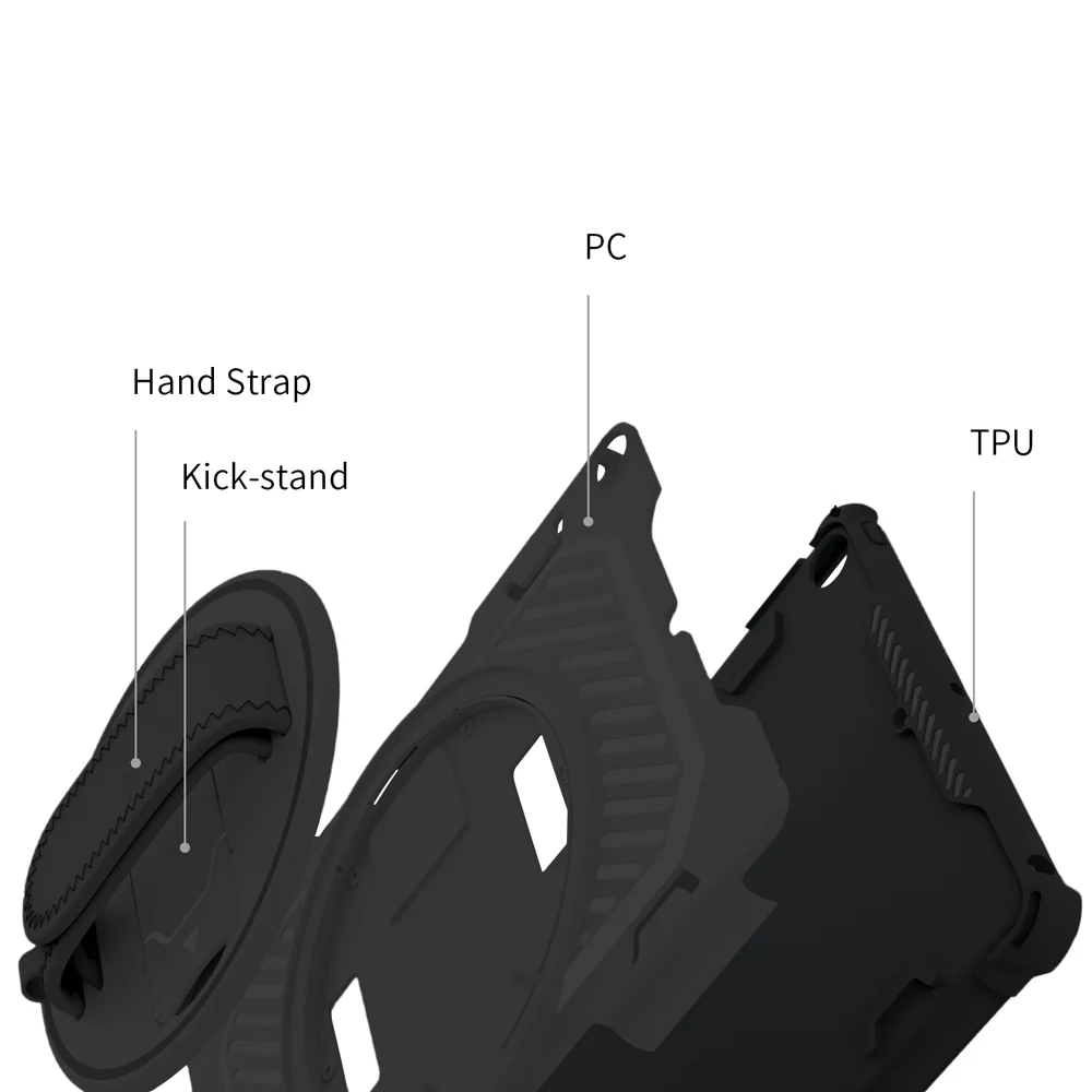 LGN-iPad-PR1 | iPad Pro 9.7 2016 | 2 Layers Shockproof Rugged Case with Hand Strap and Kick-stand - Image 10