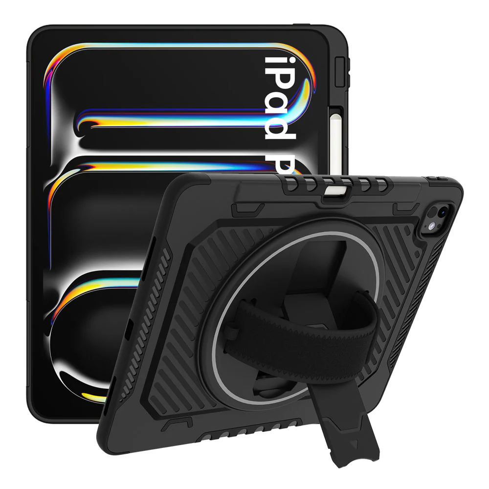 LGN-iPad-PR10 | iPad Pro 13 (M4) / (M5) | 2 Layers Shockproof Rugged Case with Hand Strap and Kick-stand - Image 7