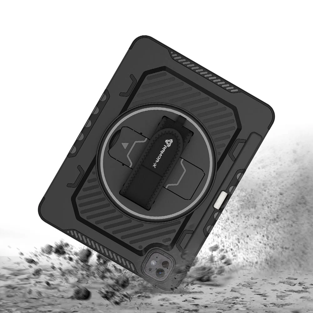 LGN-iPad-PR11 | iPad Pro 11 (M4) / (M5) | 2 Layers Shockproof Rugged Case with Hand Strap and Kick-stand - Image 6