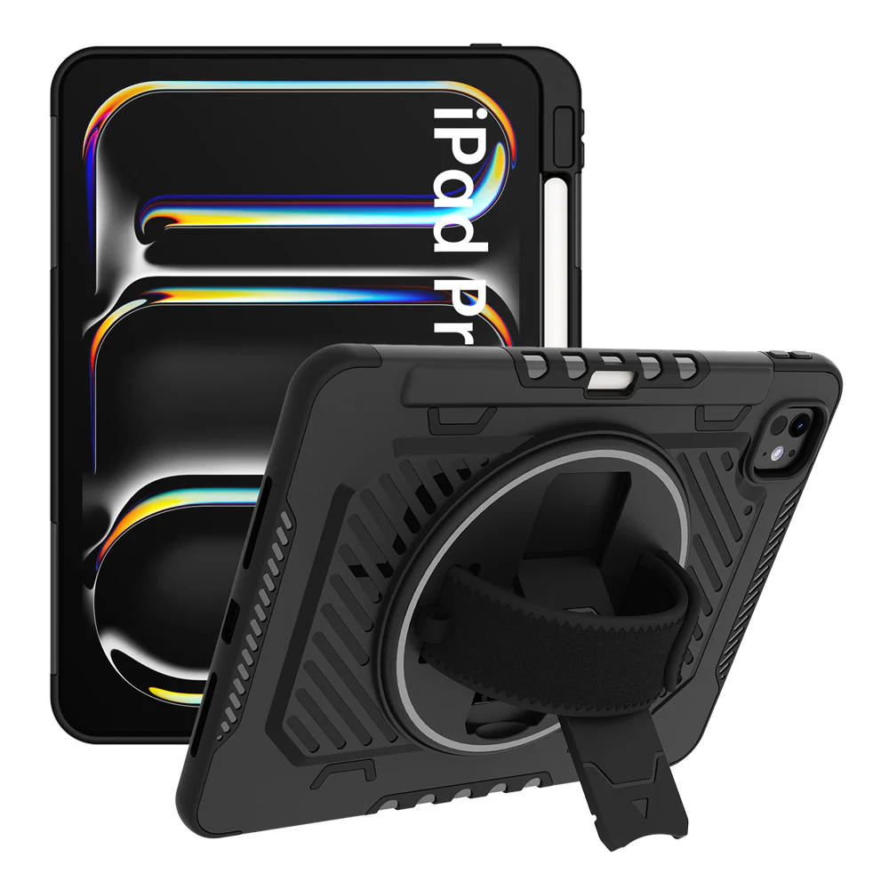 LGN-iPad-PR11 | iPad Pro 11 (M4) / (M5) | 2 Layers Shockproof Rugged Case with Hand Strap and Kick-stand - Image 7