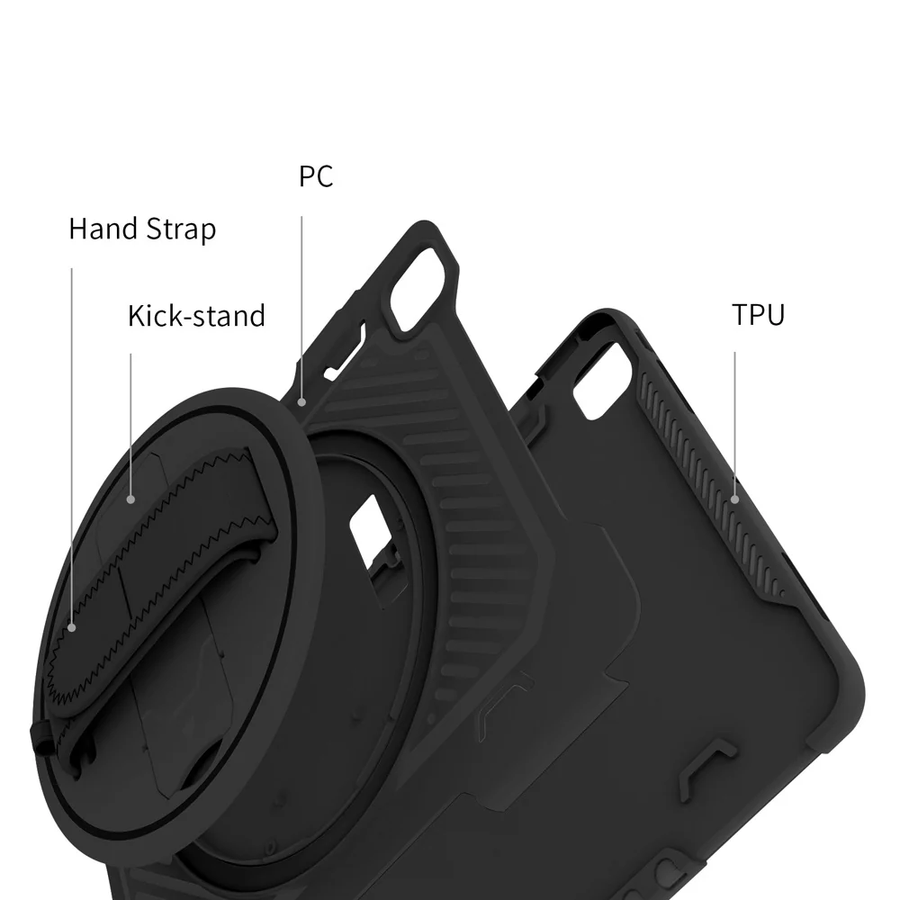 LGN-iPad-PR10 | iPad Pro 13 (M4) / (M5) | 2 Layers Shockproof Rugged Case with Hand Strap and Kick-stand - Image 9