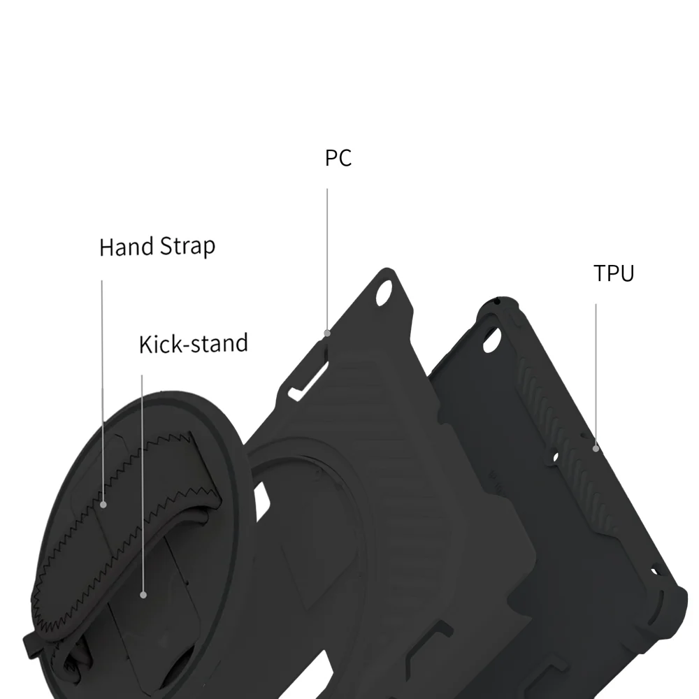LGN-iPad-PR3 | iPad Pro 10.5 2017 | 2 Layers Shockproof Rugged Case with Hand Strap and Kick-stand - Image 10