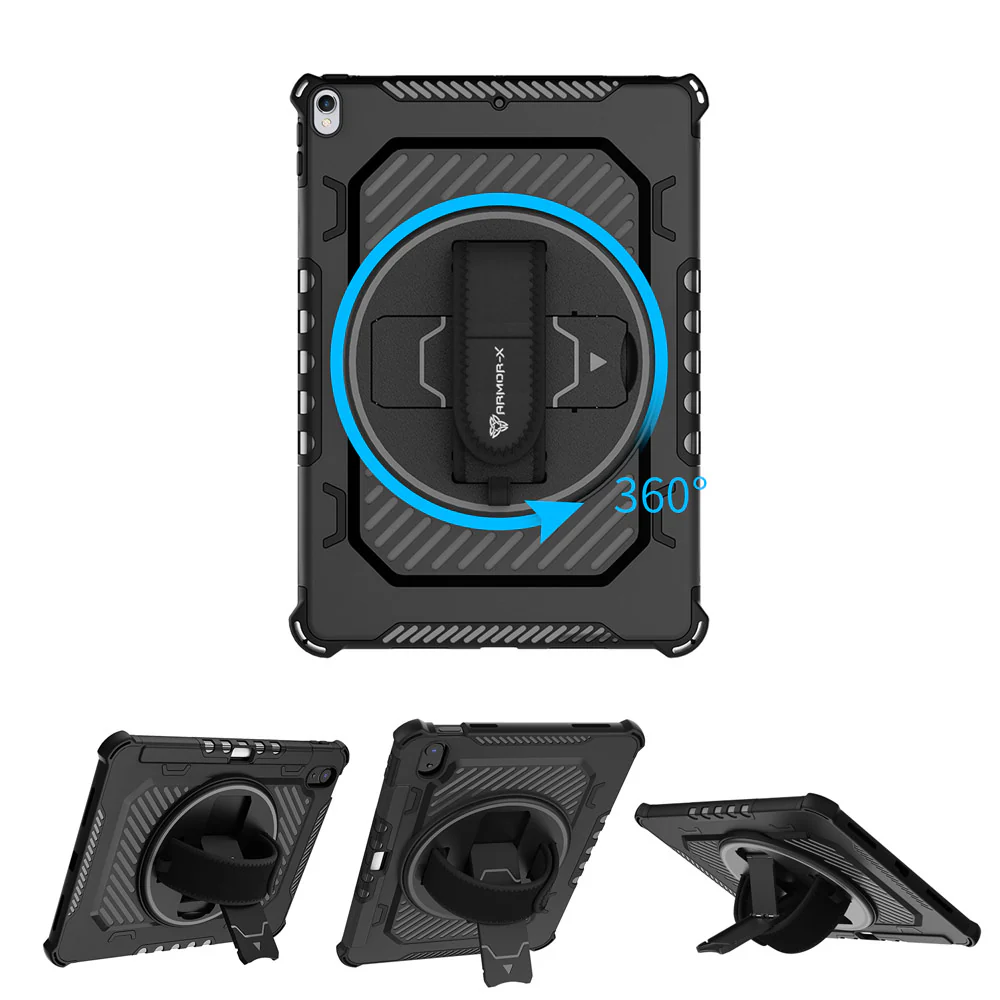 LGN-iPad-PR3 | iPad Pro 10.5 2017 | 2 Layers Shockproof Rugged Case with Hand Strap and Kick-stand - Image 9