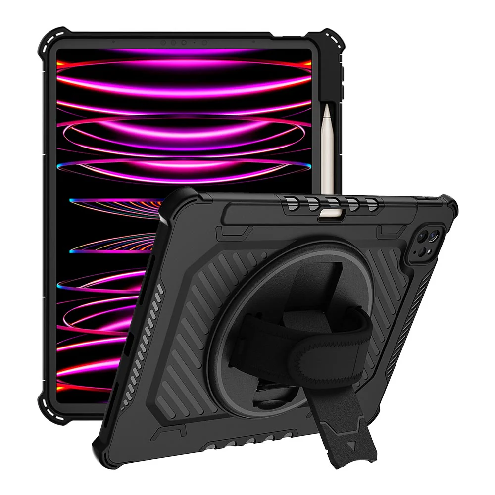 LGN-iPad-PR6 | iPad Pro 11 ( 1st / 2nd / 3rd / 4th Gen. ) 2018 / 2020 / 2021 / 2022 | 2 Layers Shockproof Rugged Case with Hand Strap and Kick-stand - Image 8