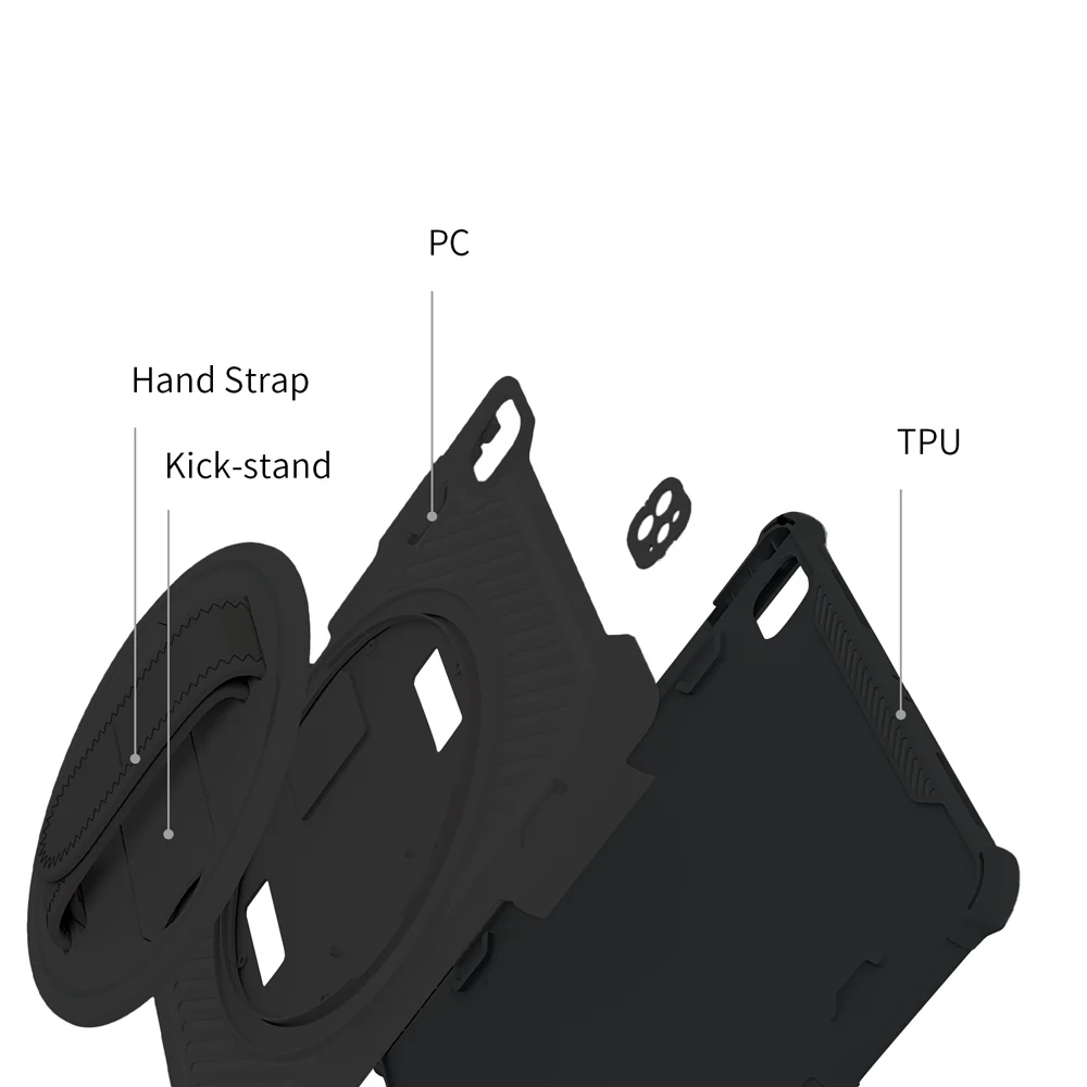 LGN-iPad-PR7 | iPad Pro 12.9 ( 3rd / 4th / 5th / 6th Gen. ) 2018 / 2020 / 2021 / 2022 | 2 Layers Shockproof Rugged Case with Hand Strap and Kick-stand - Image 10