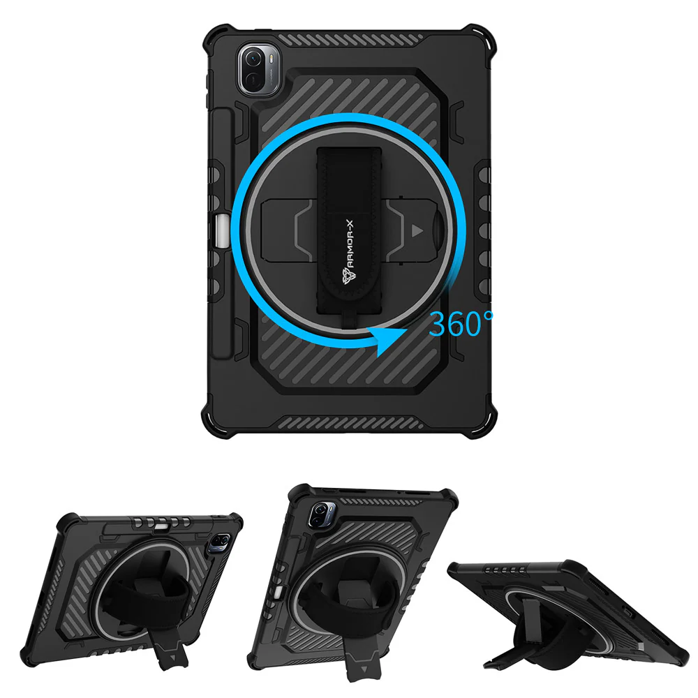 LGN-Mi-PAD5 | Xiaomi Mi Pad 5 / 5 Pro 11" | 2 Layers Shockproof Rugged Case with Hand Strap and Kick-stand - Image 9