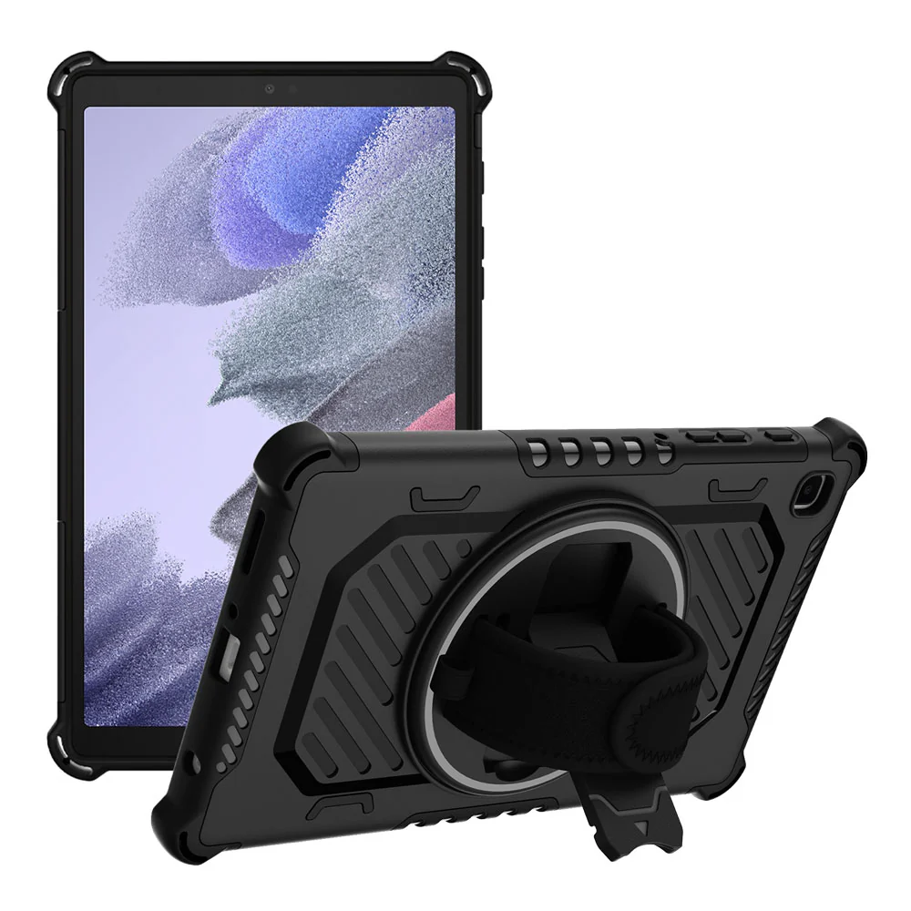 LGN-SS-T225 | Samsung Galaxy Tab A7 Lite SM-T225 / SM-T220 / SM-T225N / SM-T227U | 2 Layers Shockproof Rugged Case with Hand Strap and Kick-stand - Image 8