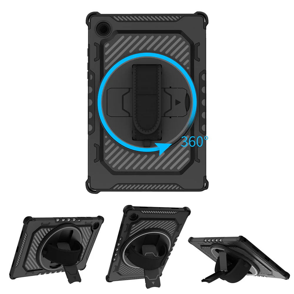 LGN-SS-X205 | Samsung Galaxy Tab A8 SM-X200 / X205 | 2 Layers Shockproof Rugged Case with Hand Strap and Kick-stand - Image 9