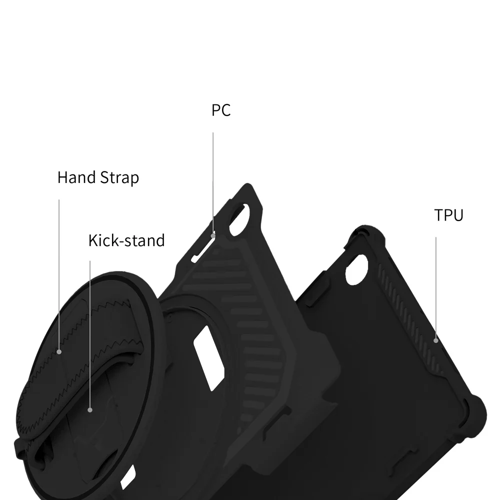 LGN-SS-X230 | Samsung Galaxy Tab A11+ A11 Plus ( 11" ) SM-X230 / SM-X235 / SM-X236 / SM-X238 | 2 Layers Shockproof Rugged Case with Hand Strap and Kick-stand - Image 10