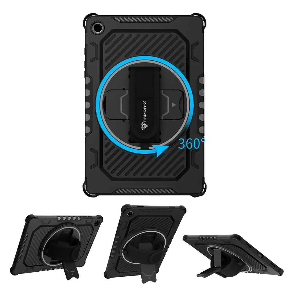 LGN-SS-X230 | Samsung Galaxy Tab A11+ A11 Plus ( 11" ) SM-X230 / SM-X235 / SM-X236 / SM-X238 | 2 Layers Shockproof Rugged Case with Hand Strap and Kick-stand - Image 9