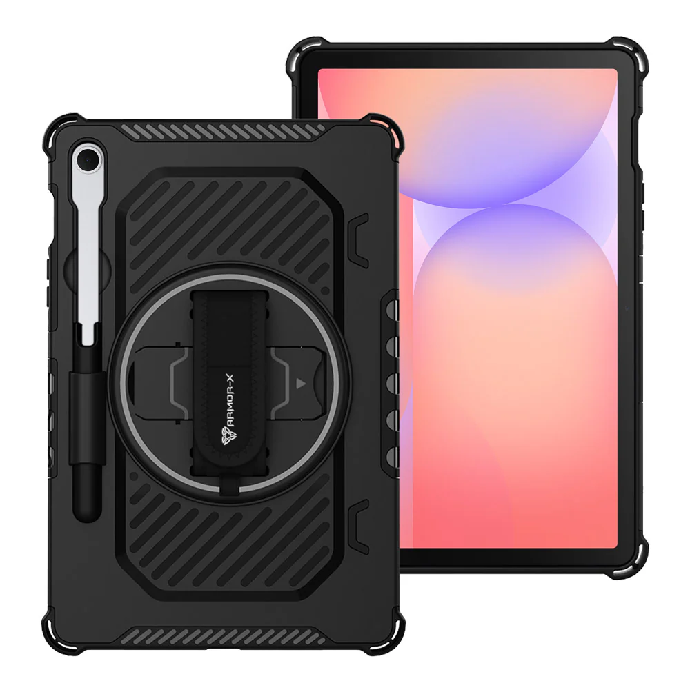 LGN-SS-X710 | Samsung Galaxy Tab S10 FE SM-X520 X526 X528 / S10 Lite SM-X400 X406 | 2 Layers Shockproof Rugged Case with Hand Strap and Kick-stand - Image 2