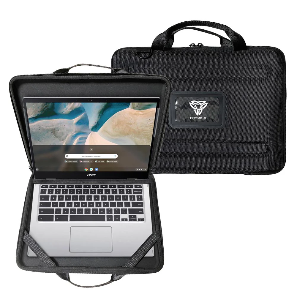 LPON-L1 | 13-14" Acer Chromebook & Laptop | Always-on hard Cover / Work-In Rugged Case with Handle Strap & Shoulder Strap