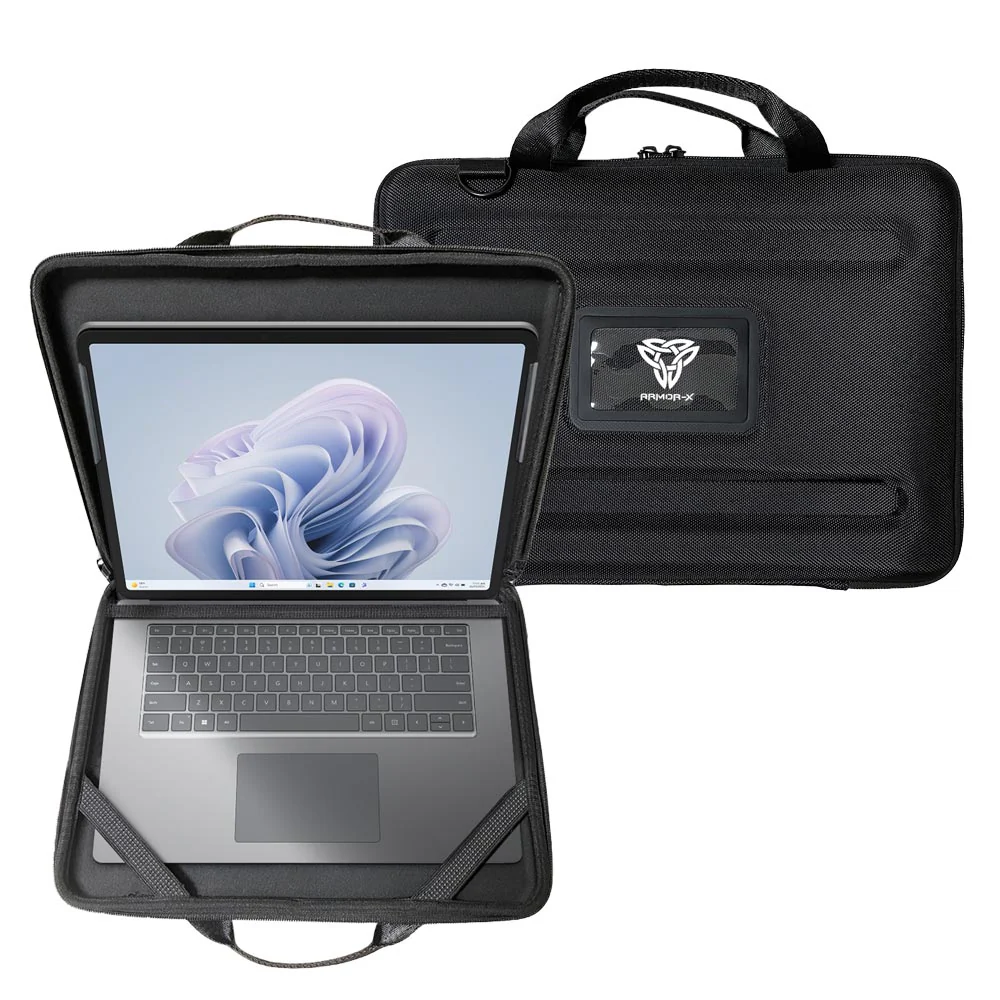 LPON-L1 | 13-15" Surface Laptop | Always-on hard Cover / Work-In Rugged Case with Handle Strap & Shoulder Strap