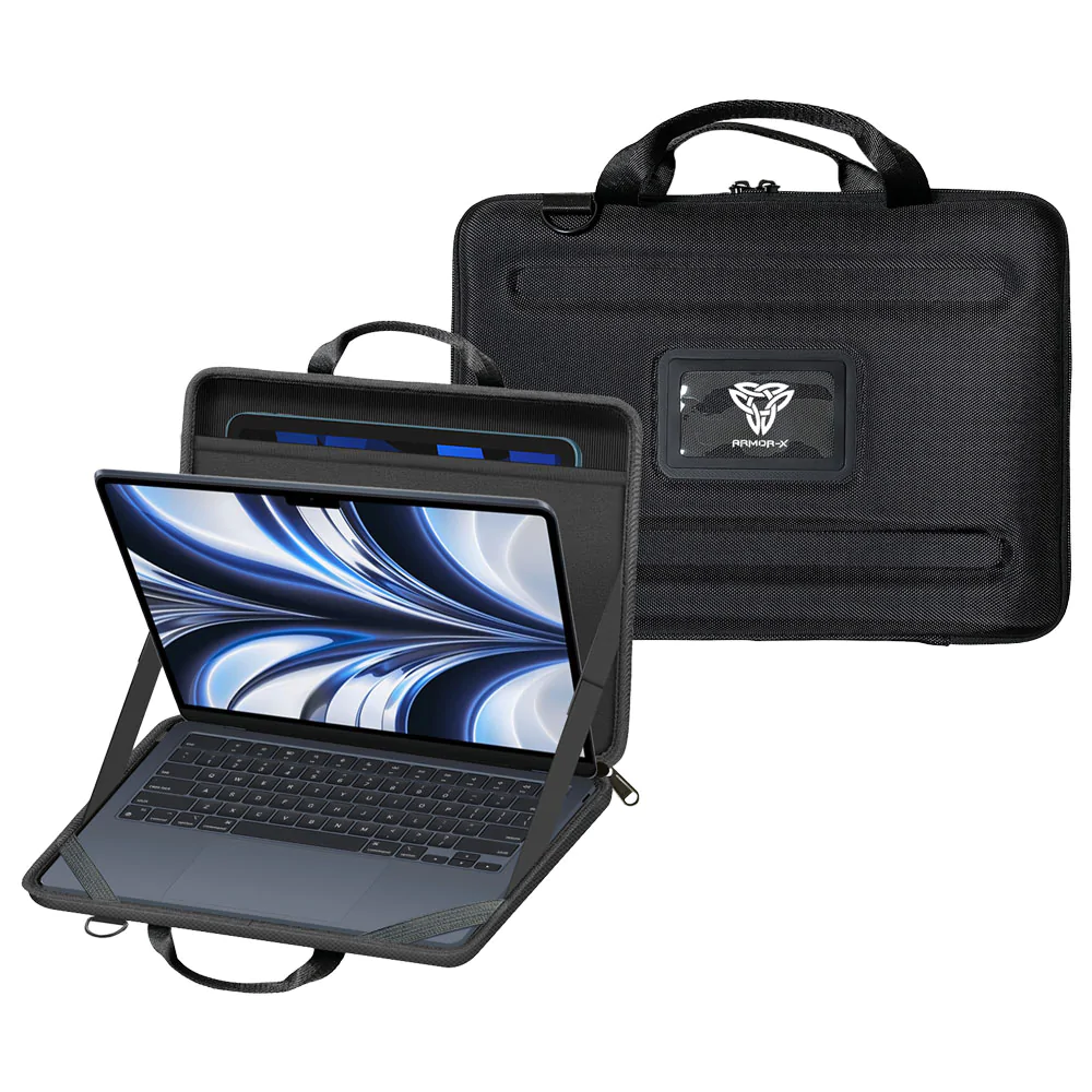 LPON-L2 | 13-15"  Apple MacBook | Always-on hard Cover / Work-In Rugged Case with Handle Strap & Shoulder Strap