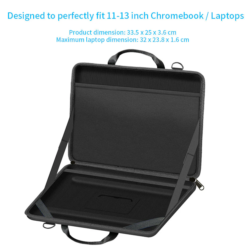 LPON-M2 | 11-13" Chromebook & Laptop | Always-on hard Cover / Work-In Rugged Case with Handle Strap & Shoulder Strap - Image 5