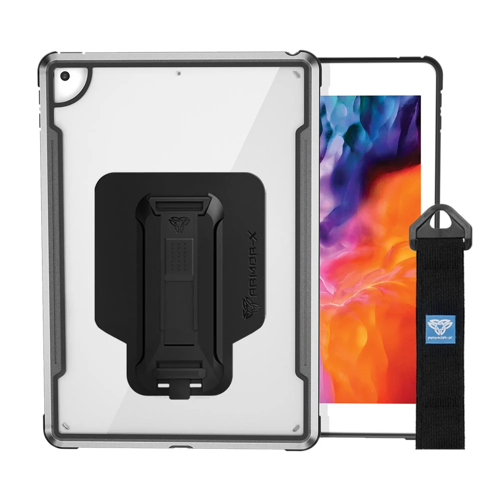 LXS-iPad-N3 | iPad 10.2 (7th & 8th & 9th Gen.) 2019 / 2020 / 2021 | Metal Protective Shockproof case with hand strap kick-stand & X-Mount - Image 13