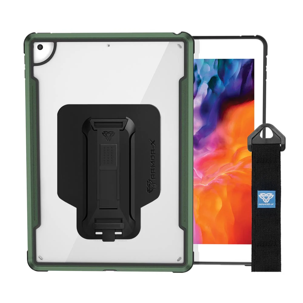 LXS-iPad-N3 | iPad 10.2 (7th & 8th & 9th Gen.) 2019 / 2020 / 2021 | Metal Protective Shockproof case with hand strap kick-stand & X-Mount - Image 14
