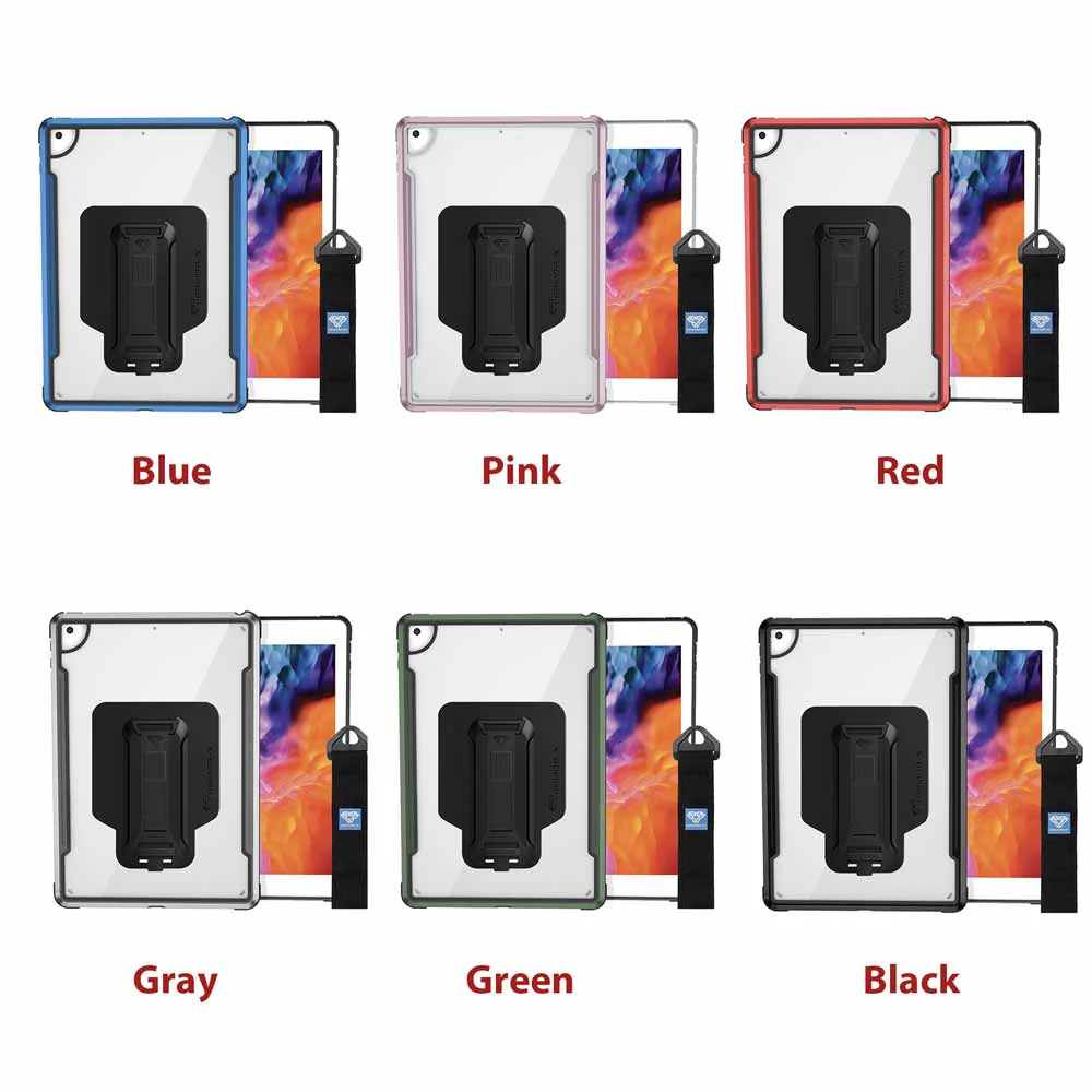 LXS-iPad-N3 | iPad 10.2 (7th & 8th & 9th Gen.) 2019 / 2020 / 2021 | Metal Protective Shockproof case with hand strap kick-stand & X-Mount - Image 8