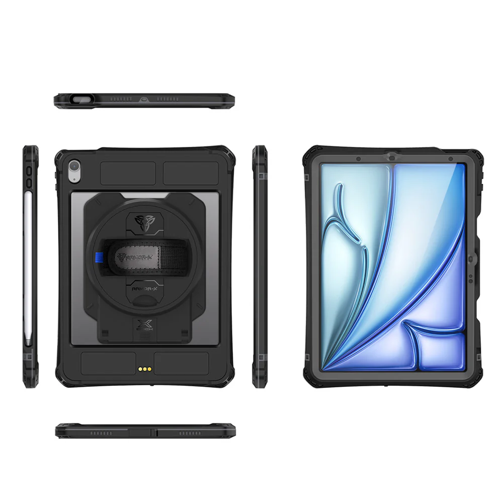 MAN-iPad-A5PN | iPad Air 11 (M2) / (M3) / (M4) | IP68 Waterproof, Shock & Dust Proof Case With X-DOCK Modular Eco-System & Pencil Holder Supports Apple Pencil Pro Wireless Charging - Image 14