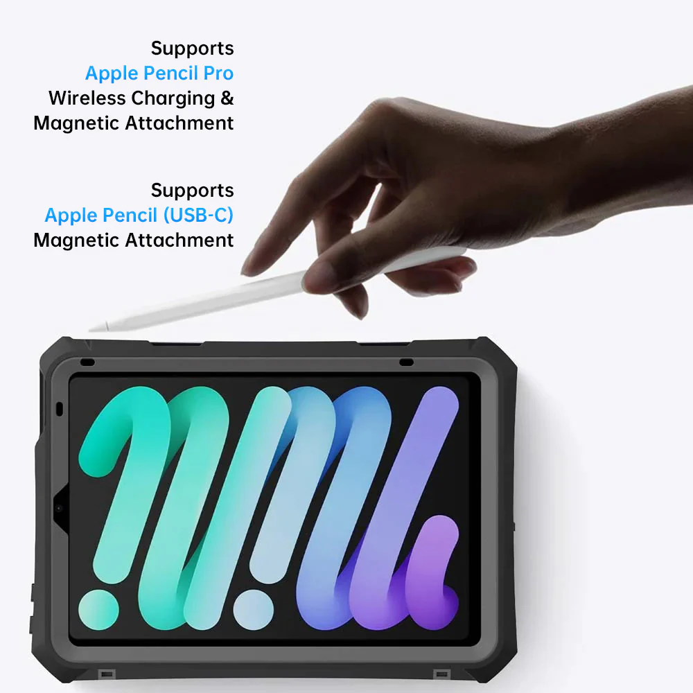 MAN-iPad-M6PN | iPad mini (A17 Pro) | IP68 Waterproof, Shock & Dust Proof Case With X-DOCK Modular Eco-System Supports Apple Pencil Pro Wireless Charging - Image 6