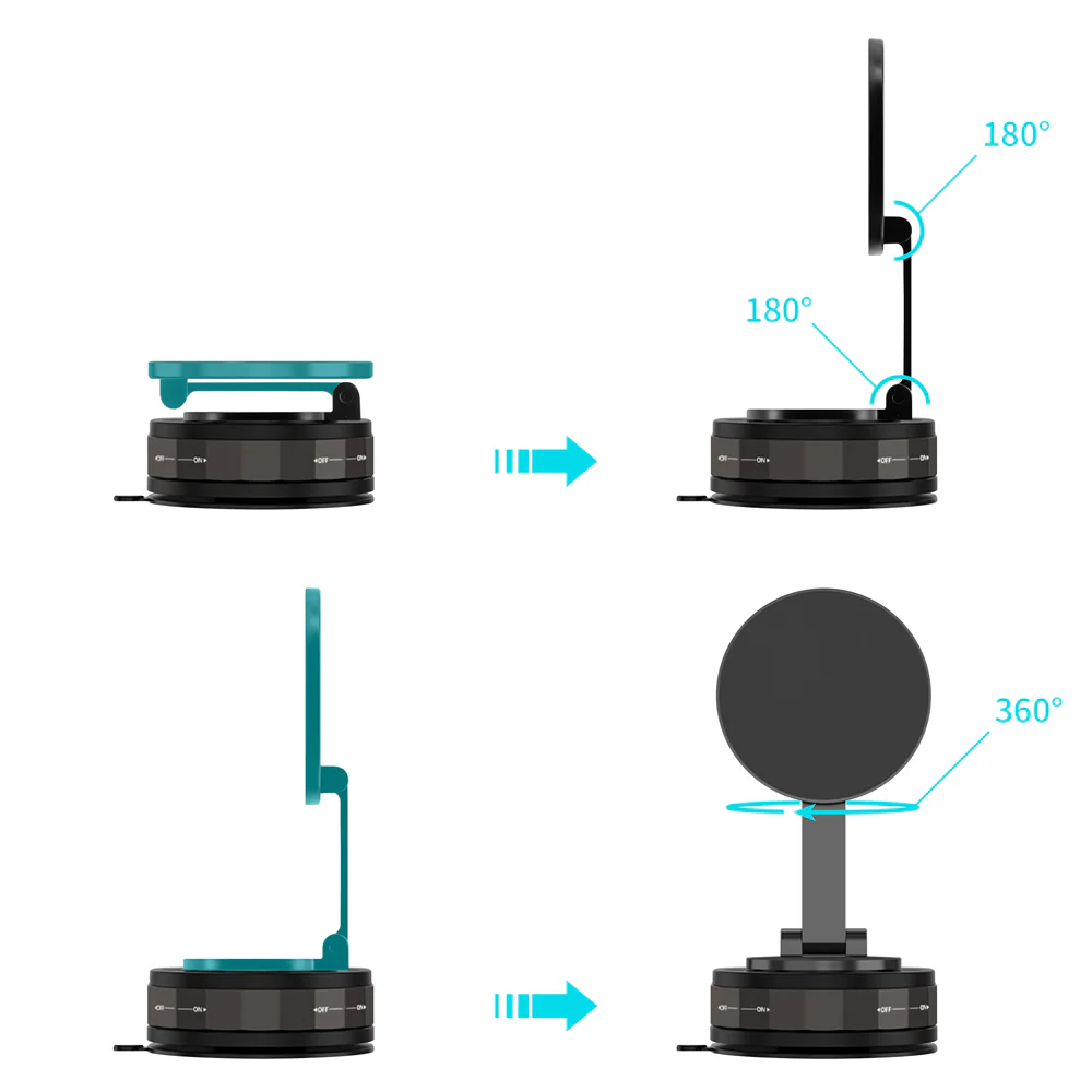 MGS-T30-2 | Vacuum-lock Suction Magnetic Mount (without Charger) | Design for iPhone & Smartphone - Image 6