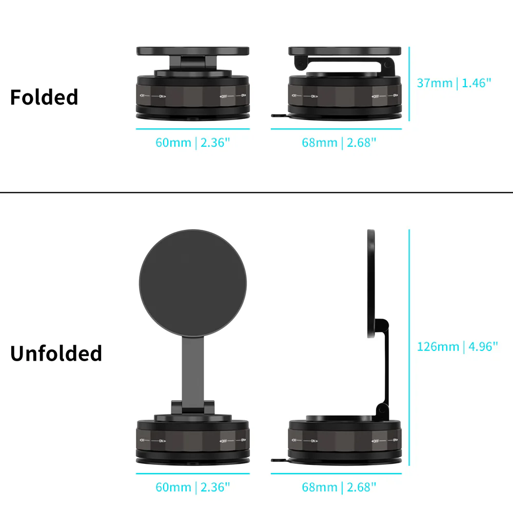 MGS-T30-2 | Vacuum-lock Suction Magnetic Mount (without Charger) | Design for iPhone & Smartphone - Image 8