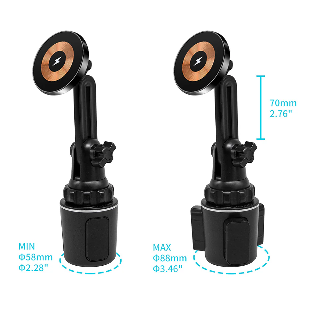 MGS-X107 | Phone Cup Holder For Car Mount | MagSafe / Pixelsnap 15W Fast Charger | Design for iPhone & Smartphone - Image 3