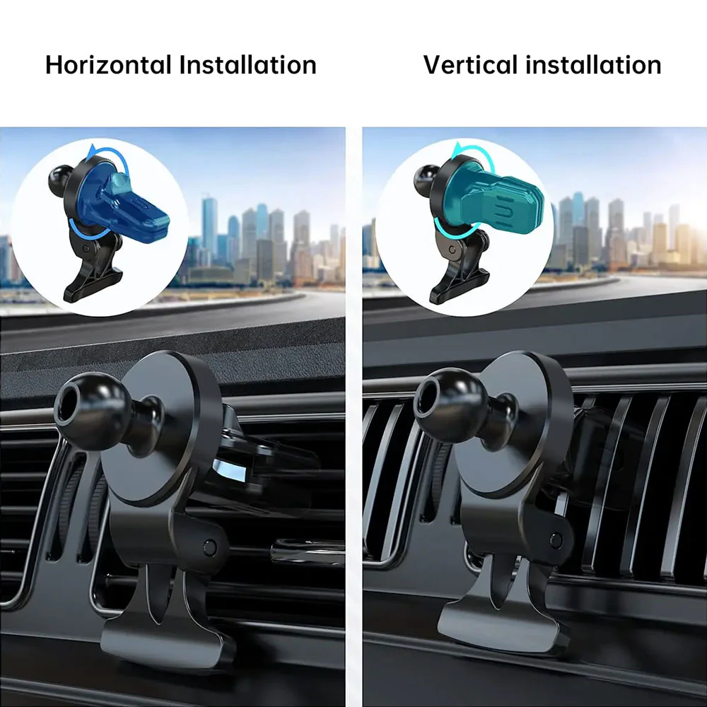 MGS-X147 | Car Air Vent Clip Mount | MagSafe / Pixelsnap 15W Fast Charger | Design for iPhone & Smartphone - Image 3