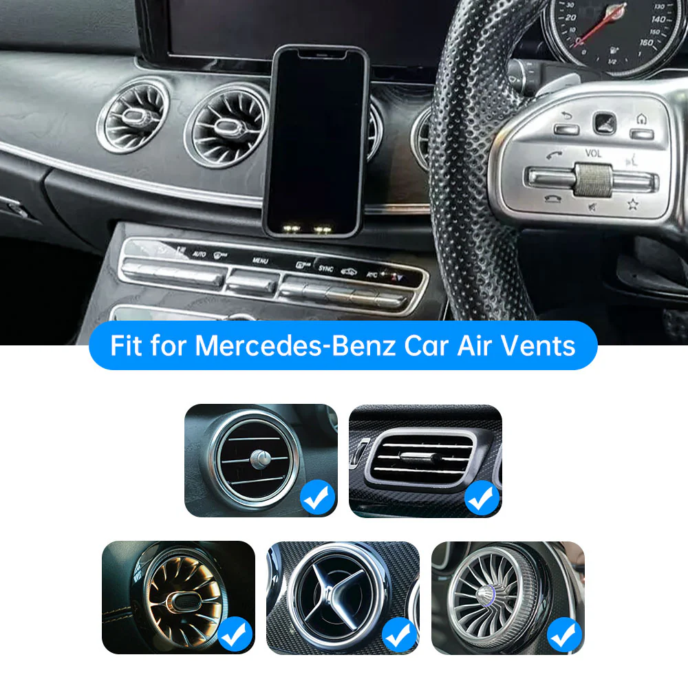 MGS-X152 | Car Air Vent Mount for Mercedes Benz | MagSafe / Pixelsnap 15W Fast Charger | Design for iPhone & Smartphone - Image 2