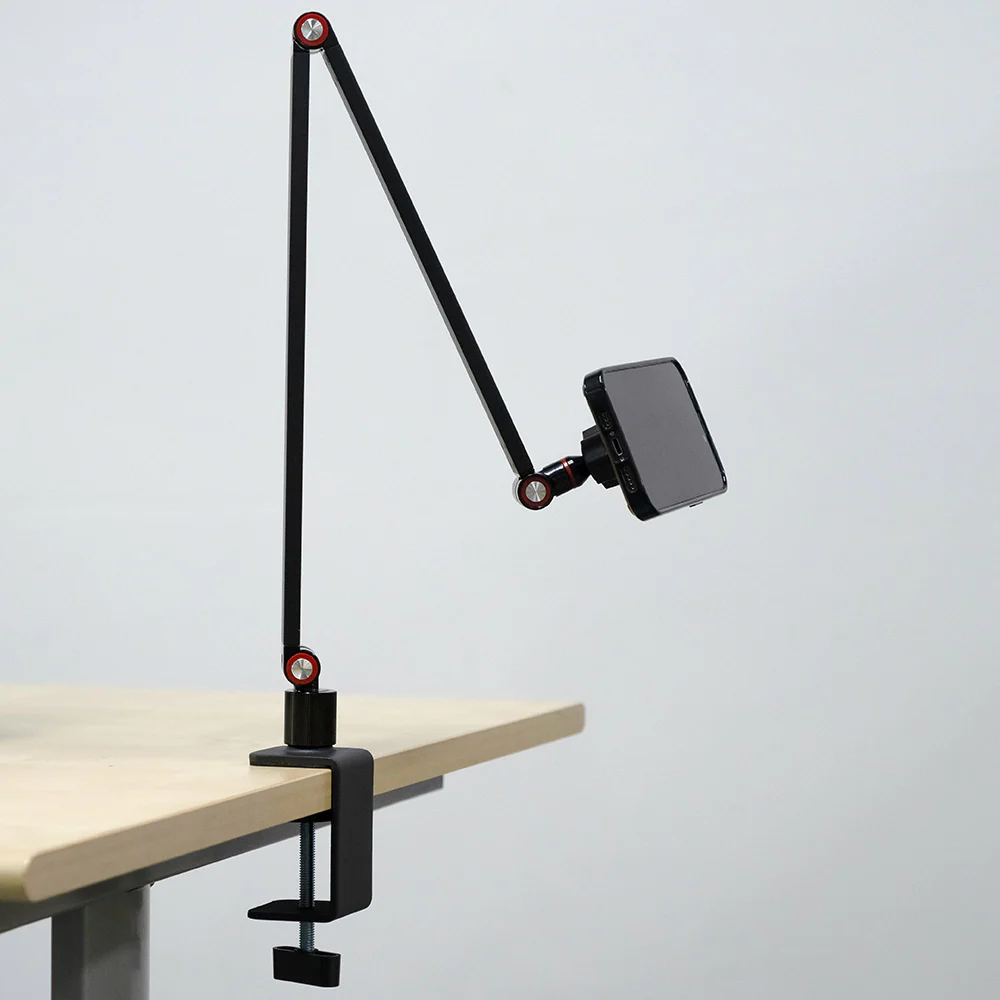 MGS-X163 | Foldable Tabletop Clamp Mount | MagSafe / Pixelsnap 15W Fast Charger | Design for iPhone & Smartphone - Image 3