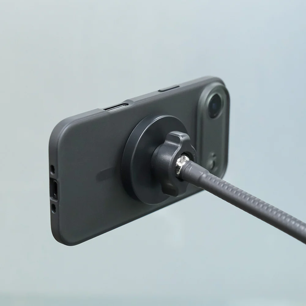 MGS-X185 | Tripod Floor Stand With Boom Microphone Arm | MagSafe / Pixelsnap 15W Fast Charger | Design for iPhone & Smartphone - Image 3