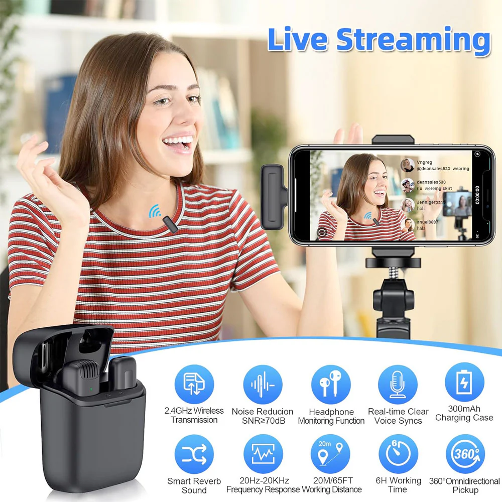 MIC-LAV1 | Wireless Lavalier Microphone with Charging Case - Image 3