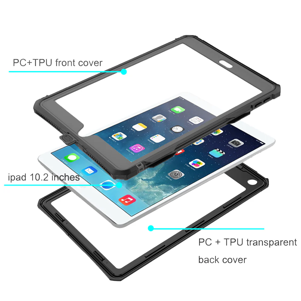 MKN-A10S | iPad 10.2 (7th & 8th & 9th Gen.) 2019 / 2020 / 2021 | IP68 Waterproof Case W/ Keyboard Connector, Pencil Holder - Image 2