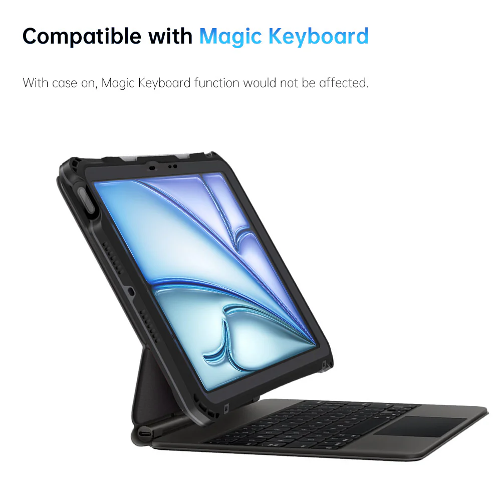 MKN-iPad-A5 | iPad Air 4 2020 / Air 5 2022 | IP68 Waterproof Case W/ Pencil Holder Compatible with Magic Keyboard - Image 3