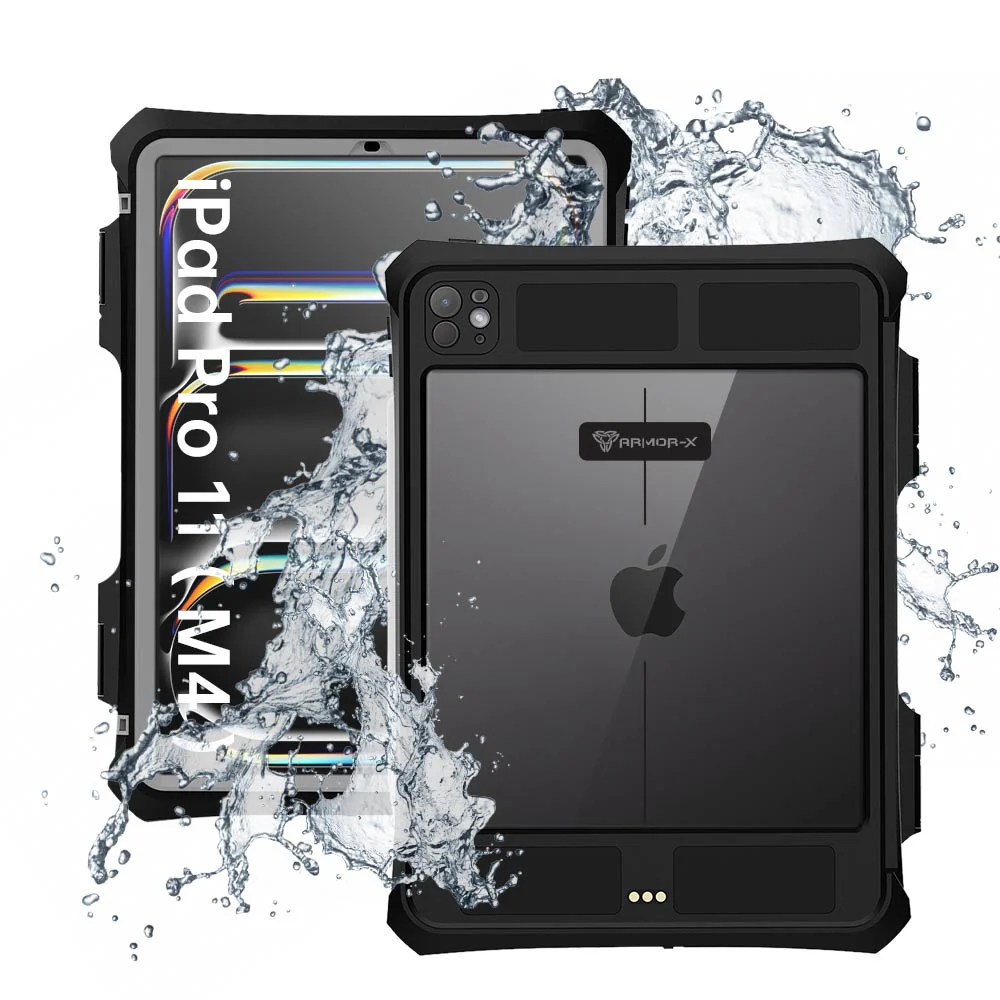 MKN-iPad-PR11 | iPad Pro 11 ( M4 ) | IP68 Waterproof Case W/ Pencil Holder Supports Apple Pencil Pro Wireless Charging