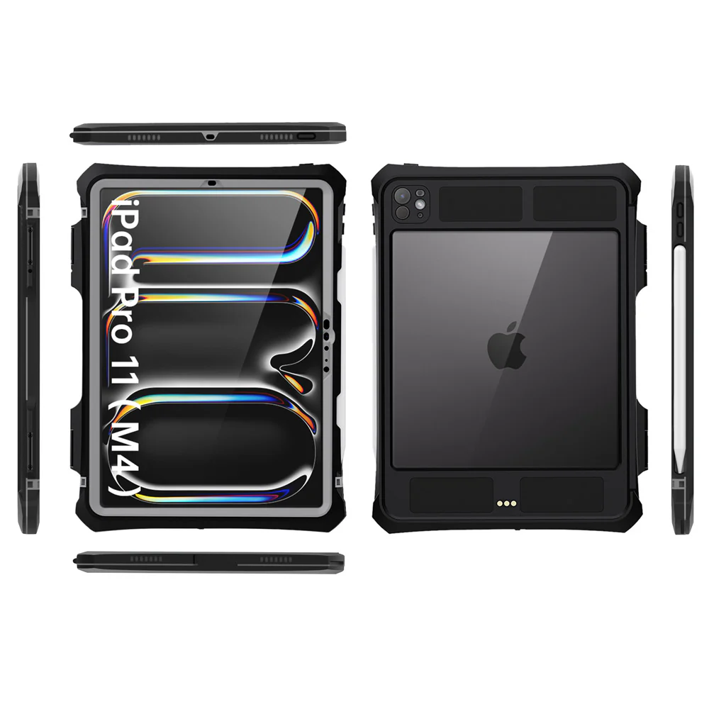 MKN-iPad-PR11 | iPad Pro 11 ( M4 ) | IP68 Waterproof Case W/ Pencil Holder Supports Apple Pencil Pro Wireless Charging - Image 8